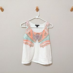 F21 Geometric Neon Print Tank Top